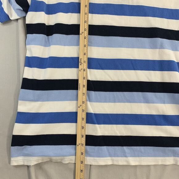 Vintage Lacoste Striped Blue Polo Shirt Mens 2XL Crocodile Preppy - Picture 7 of 8